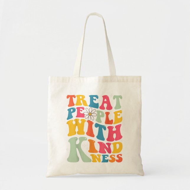 Bolsa Tote Tratar Pessoas com gentileza Retro TPWK Inspiratio (Frente)