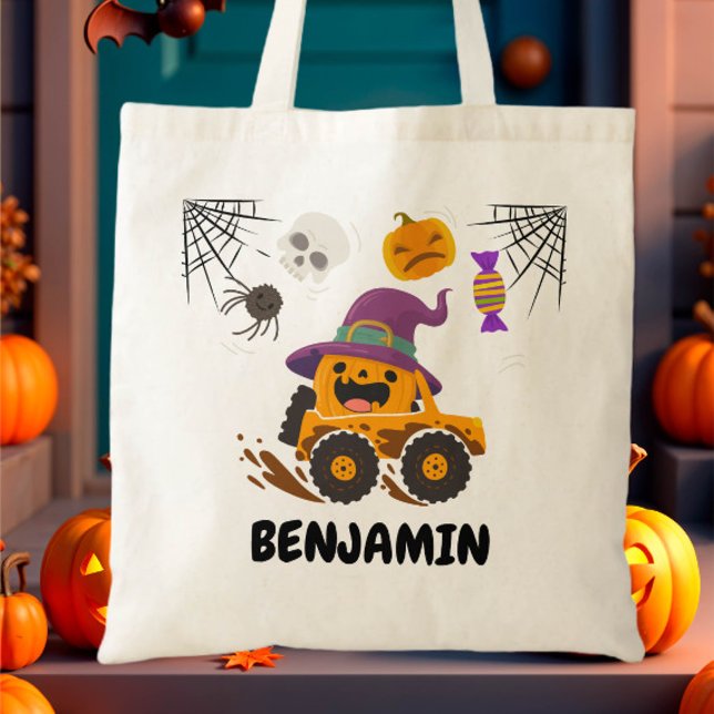 Bolsa Tote Trato ou Truque Monstro de Bombaim de Halloween (Criador carregado)