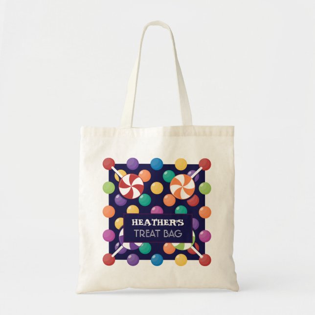 Bolsa Tote Trato Personalizado do Halloween e Saco de Tote do (Frente)