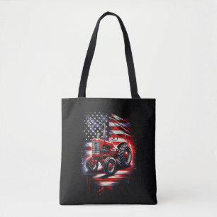 Bolsa Tote Trator Patriótico 4 de Julho Bandeira Americana Fa