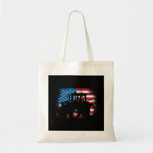 Bolsa Tote Trator USA Flag design for Patriotic Farmer