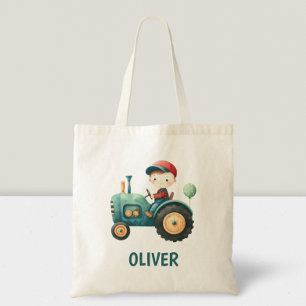 Bolsa Tote Trator Verde Fofo de Meninos Personalizado