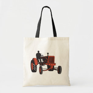 Bolsa Tote Trator Vermelho Vintage Retro Fazendeiro