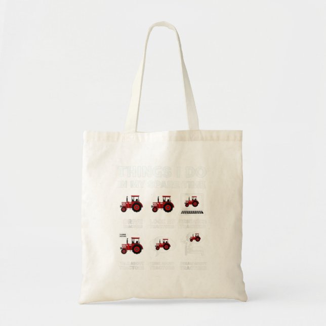 Bolsa Tote Tratores Engraçados amam 6 Coisas Que Eu Faço Em M (Frente)