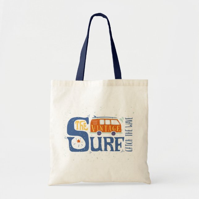Bolsa Tote Trave o poster da onda (Frente)