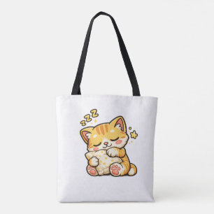 Bolsa Tote Travesseiro de Gato Sonolento Fofo