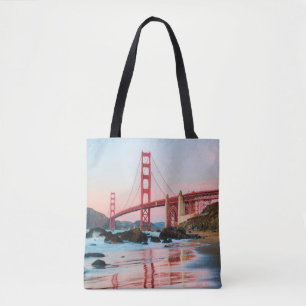 Bolsa Tote travesseiro decorativo da ponte ouro