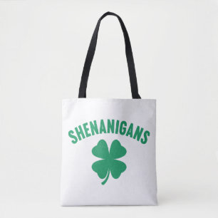Bolsa Tote Travessuras Shamrock Dia de São Patrício Retro