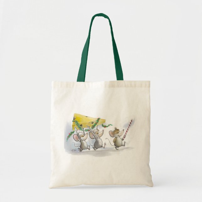 Bolsa Tote Trazendo A Saco De Queijo De Natal (Frente)