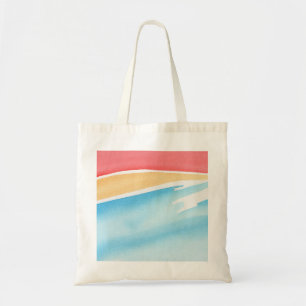 Bolsa Tote Trazos de aquarela vermelha laranja e azul legais
