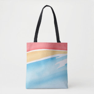 Bolsa Tote Trazos de aquarela vermelhos laranja e azuis legai