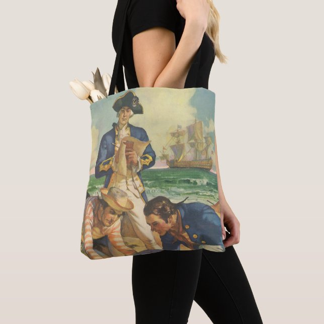 Bolsa Tote Treasure Island, Vintage Fairy Tale Pirates (Close Up)