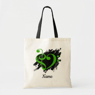 Bolsa Tote Treble Clef Bass Clef Music Heart Personalizado