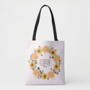 Bolsa Tote Trecho Floral de Cornação Laranja Floral