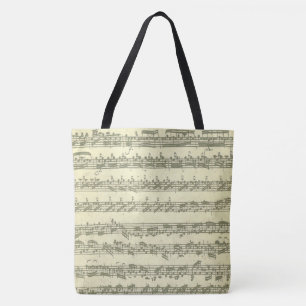 Bolsa Tote Trechos do manuscrito da música original de Bach