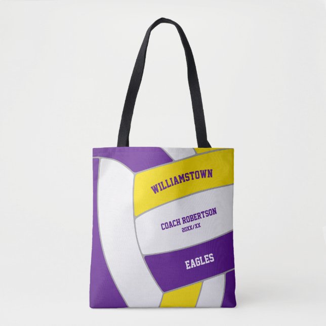 Bolsa Tote treinador de atletas de vôlei cor-de-roxo (Frente)