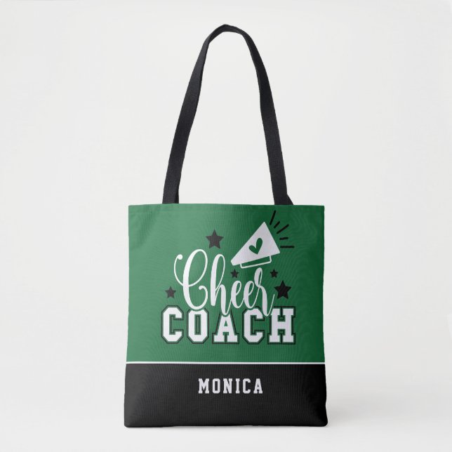 Bolsa Tote Treinador de Saúde Personalizado Verde e Preto (Frente)