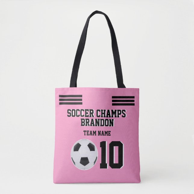 Bolsa Tote Treinador Esportivo Personalizado Rosa Moderno (Frente)