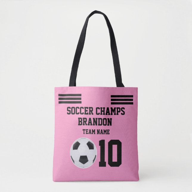 Bolsa Tote Treinador moderno de esportes personalizado rosa (Frente)