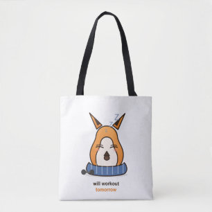 Bolsa Tote Treinar Amanhã Raposa Engraçada Humor da Academia