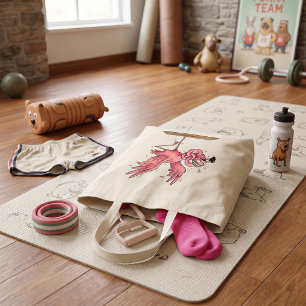 Bolsa Tote Treino de Yoga de Flamingo Engraçado Falha