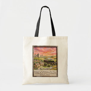 Bolsa Tote Trem a Vapor de Cotswolds Castelo Campo Inglaterra