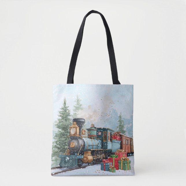 Bolsa Tote Trem de Natal (Frente)