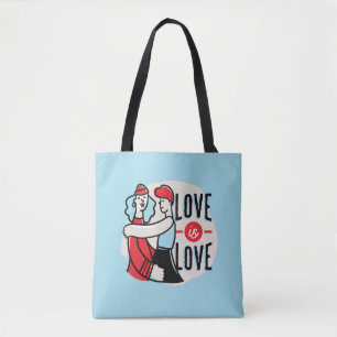 Bolsa Tote Trendent Orgulho gay Love is Love Lesbian Casal
