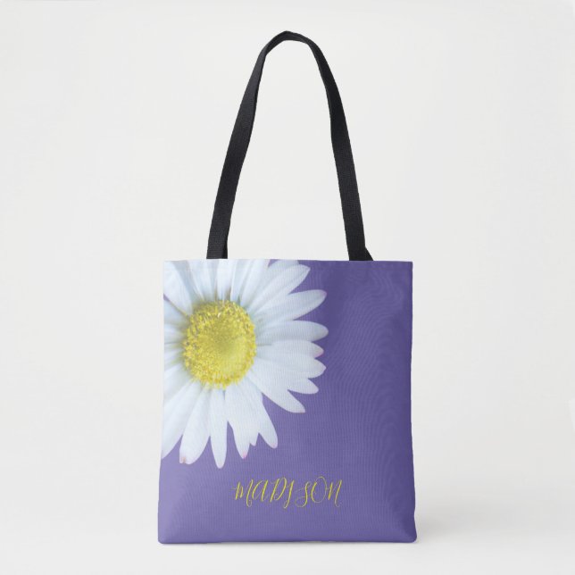 Bolsa Tote Trendy Boho White Amarelo Roxo (Frente)