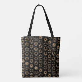 Bolsa Tote Trendy Dourada Chakras Pattern