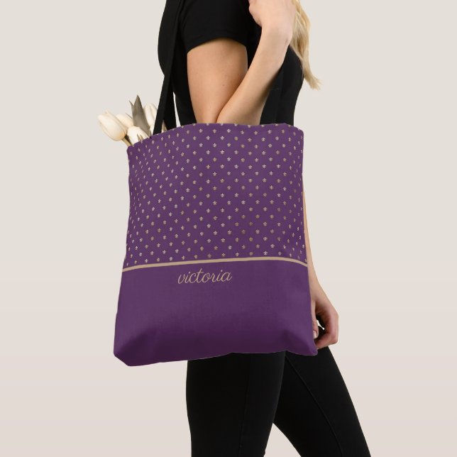 Bolsa Tote Trendy Fleur de Lis Pattern (Close Up)