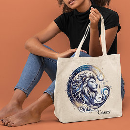 Bolsa Tote Trendy Leo Watercolor Zodiac Design