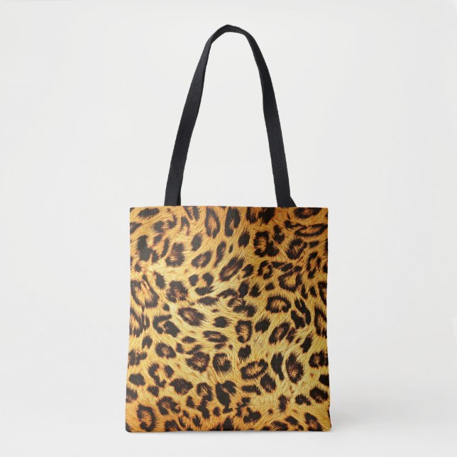 Bolsa Tote Trendy Leopard: Padrão de Design da pele. (Frente)