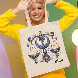 Bolsa Tote Trendy Libra Watercolor Zodiac Design