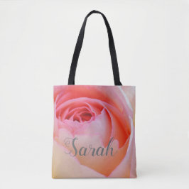 Bolsa Tote Trendy Love Personalized Pink Rose Design