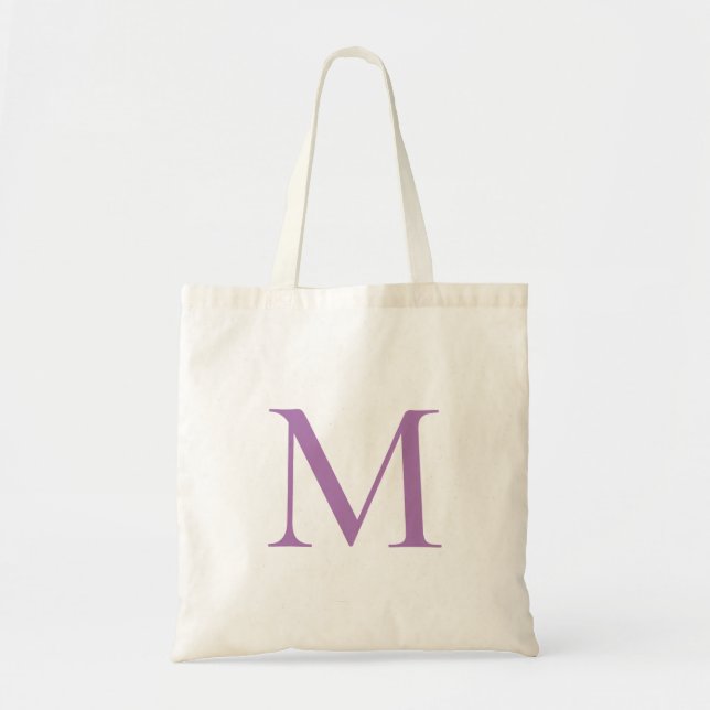 Bolsa Tote Trendy Modelo - Letra inicial Lavanda monograma (Frente)