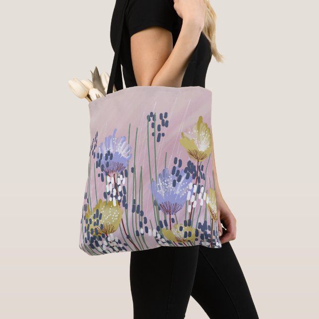 Bolsa Tote Trendy Modern Abstrato Floral (Close Up)
