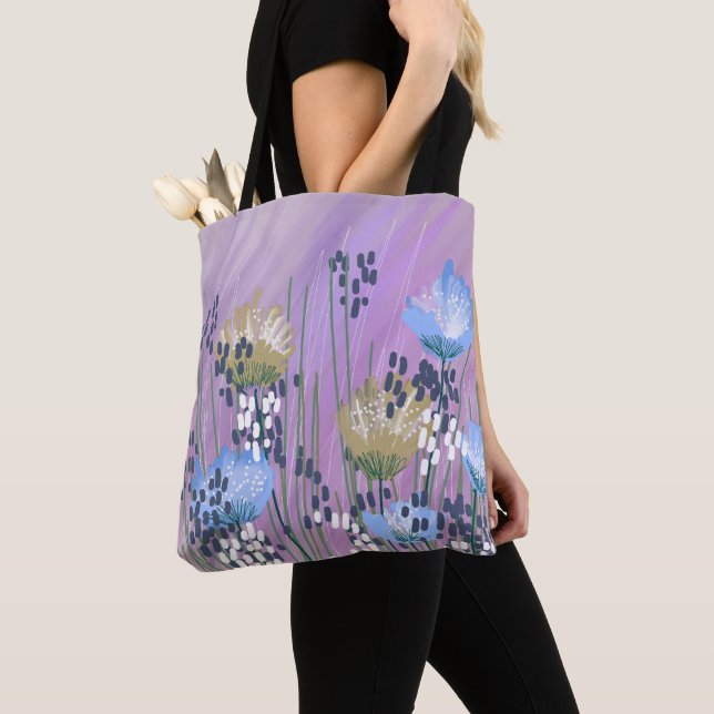 Bolsa Tote Trendy Modern Abstrato Floral (Close Up)