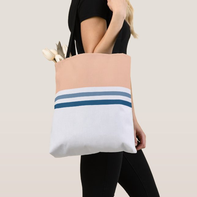 Bolsa Tote Trendy Modern Simples Retro Stripes striping (Close Up)