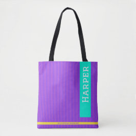 Bolsa Tote Trendy Purple Personalised Name e Monograma