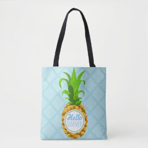 Bolsa Tote Trendy Tropical Pineapple Hello Summer