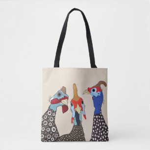Bolsa Tote Três Aves De Cabra De Guiné Cortadas