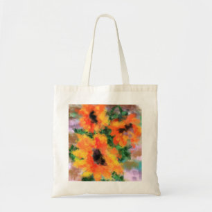 Bolsa Tote Três Girassóis - pintura de arte original Abstra
