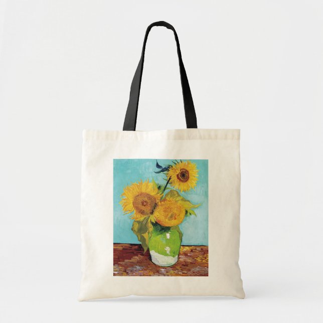 Bolsa Tote Três Girassóis, Van Gogh (Frente)