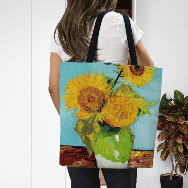 Bolsa Tote Três girassóis | Vincent van Gogh (Criador carregado)