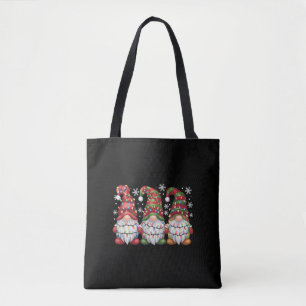Bolsa Tote Três Gnomos Xadrez Búfalo Vermelho Natal