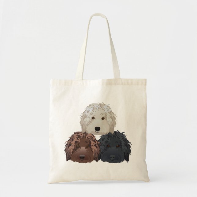 Bolsa Tote Três Labradoodles (Frente)