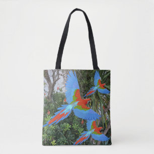 Bolsa Tote Três Macaws Voadoras