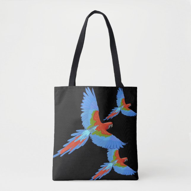 Bolsa Tote Três Macaws Voadoras (Frente)