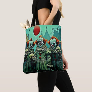 Bolsa Tote Três Palhaços Assustadores Design do Medo do Crâni